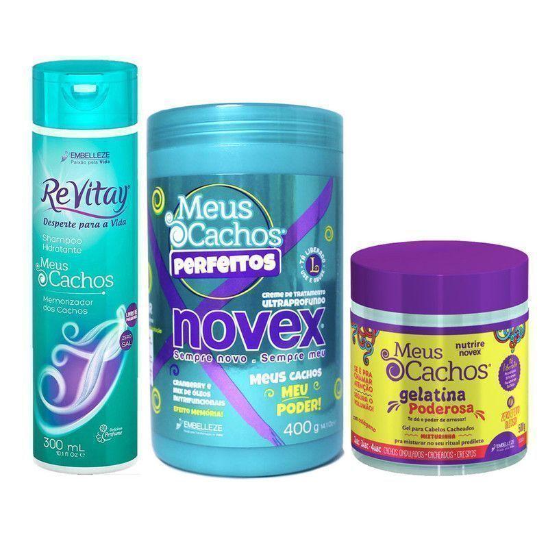 Kit Shampoo Mask Y Gel Modelador Pelo Crespo Novex-0