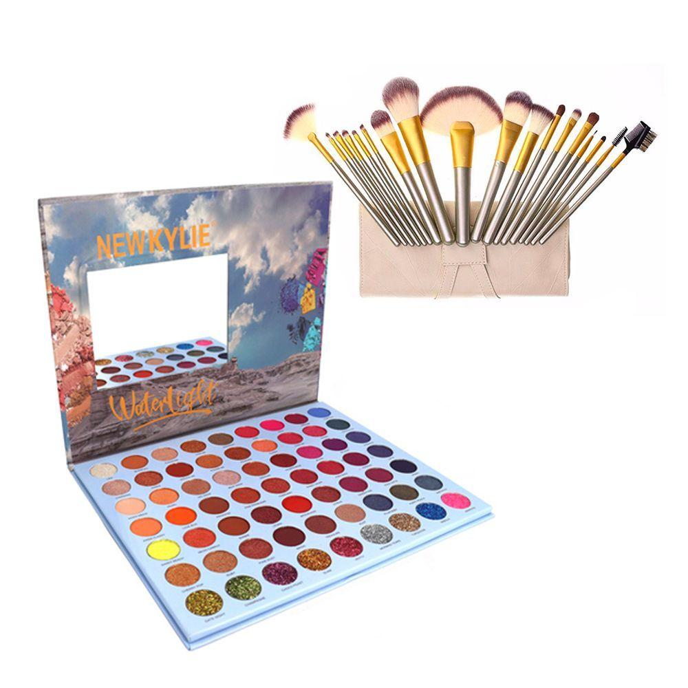 Paleta grande sombras brillo matte + 18 brochas maquillaje CVL-0