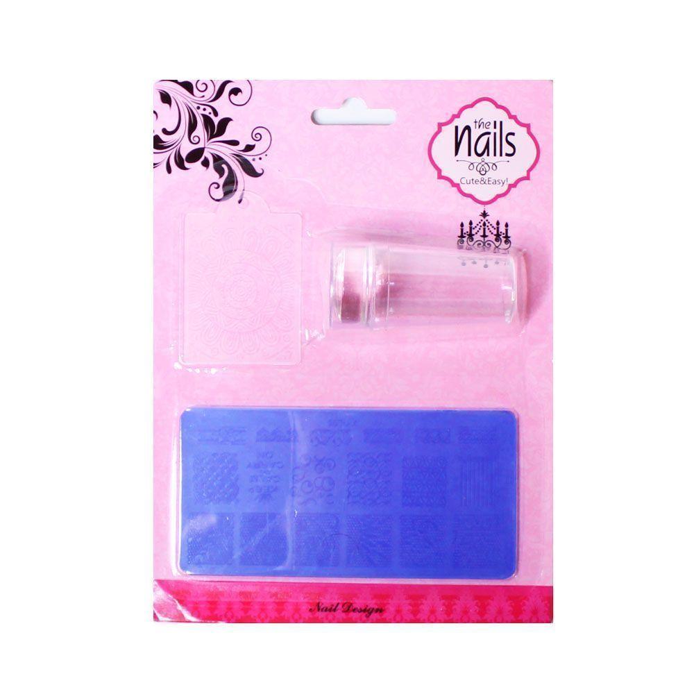 Set estampado uñas decoración y manicure + Tapón silicona-0