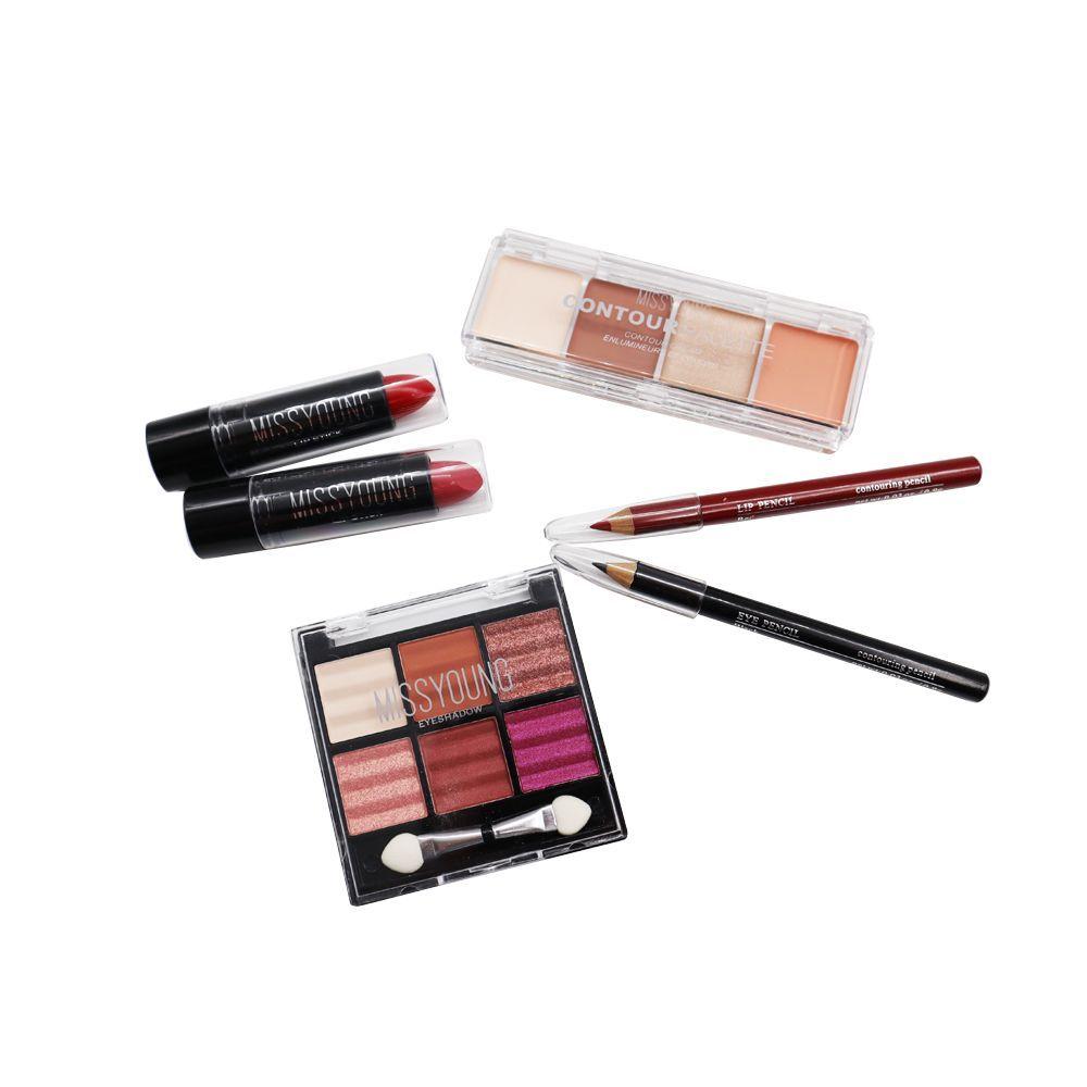 Maleta de maquillaje sombras labial y contorno con espejo-2