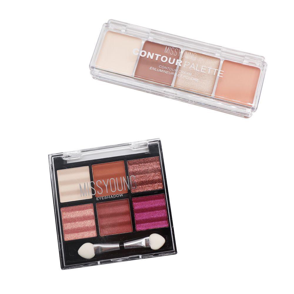 Maleta de maquillaje sombras labial y contorno con espejo-4