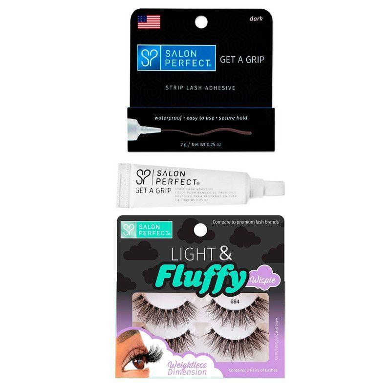 Kit pestañas postizas volumen + pegamento waterproof Salon Perfect-0