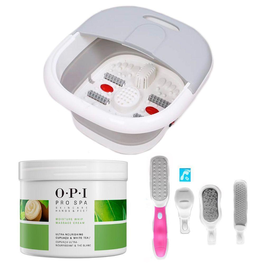 Spa de pies hidromasaje y herramientas + exfoliante OPI CVL-1
