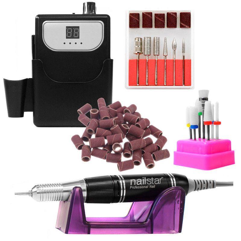 Set Torno de uñas recargable 30000 rpm fresas repuesto CVL-0