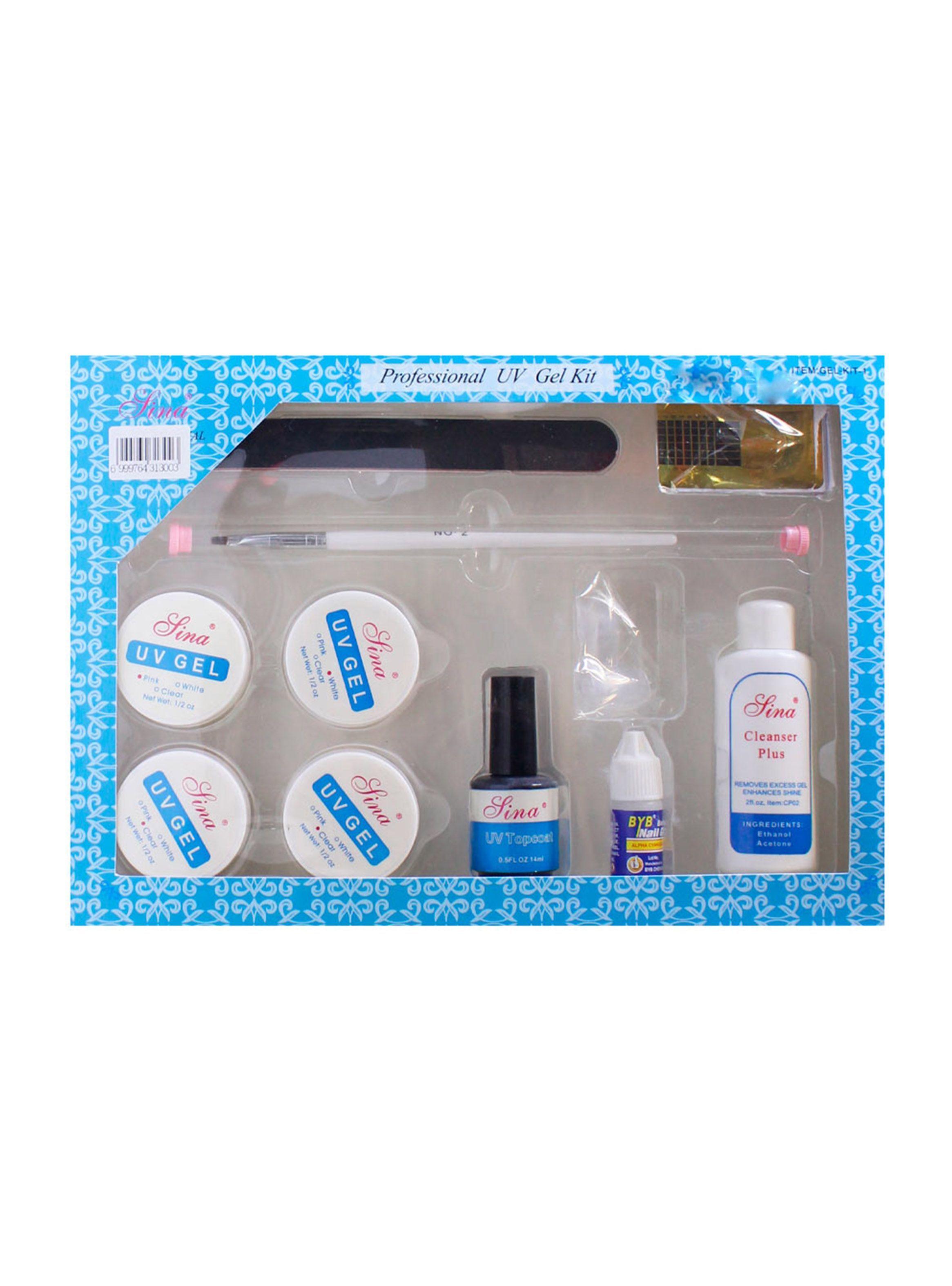 Kit uñas gel lámpara uv pinturas acrílicas y cristales + pegamento-3