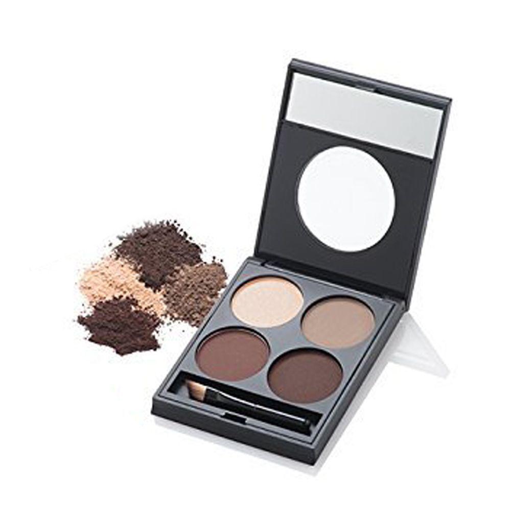Kit maquillaje para cejas café sombras cepillo brocha Ardell-1