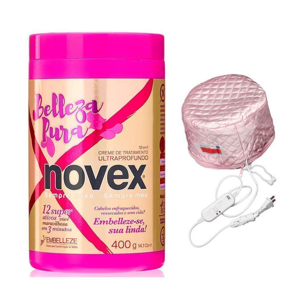 Kit gorro térmico y crema reparación queratina Novex-0