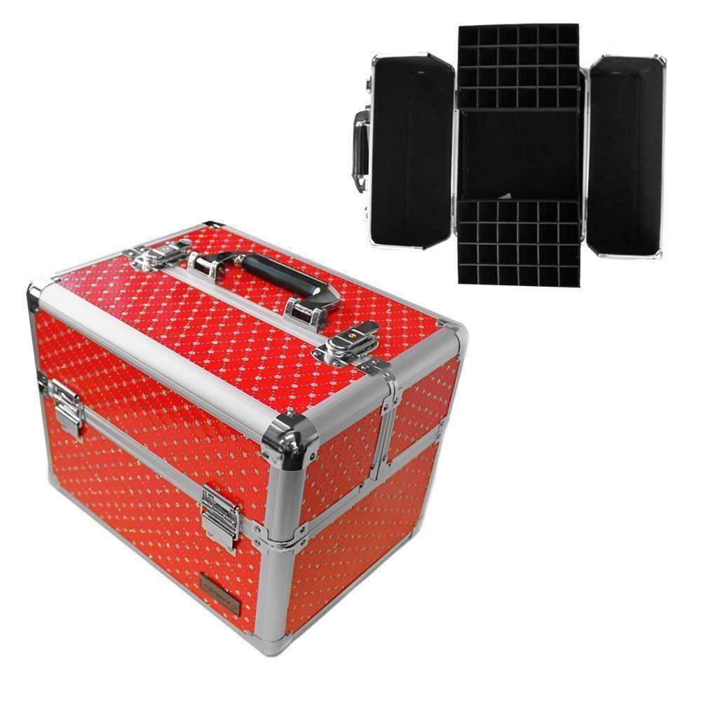 Maleta manicure o maquillaje Rojo/Brillo 22x32x26-1