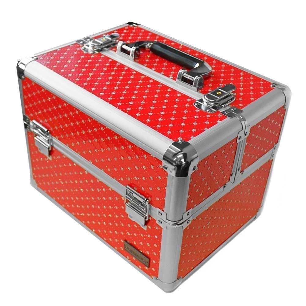 Maleta manicure o maquillaje Rojo/Brillo 22x32x26-0