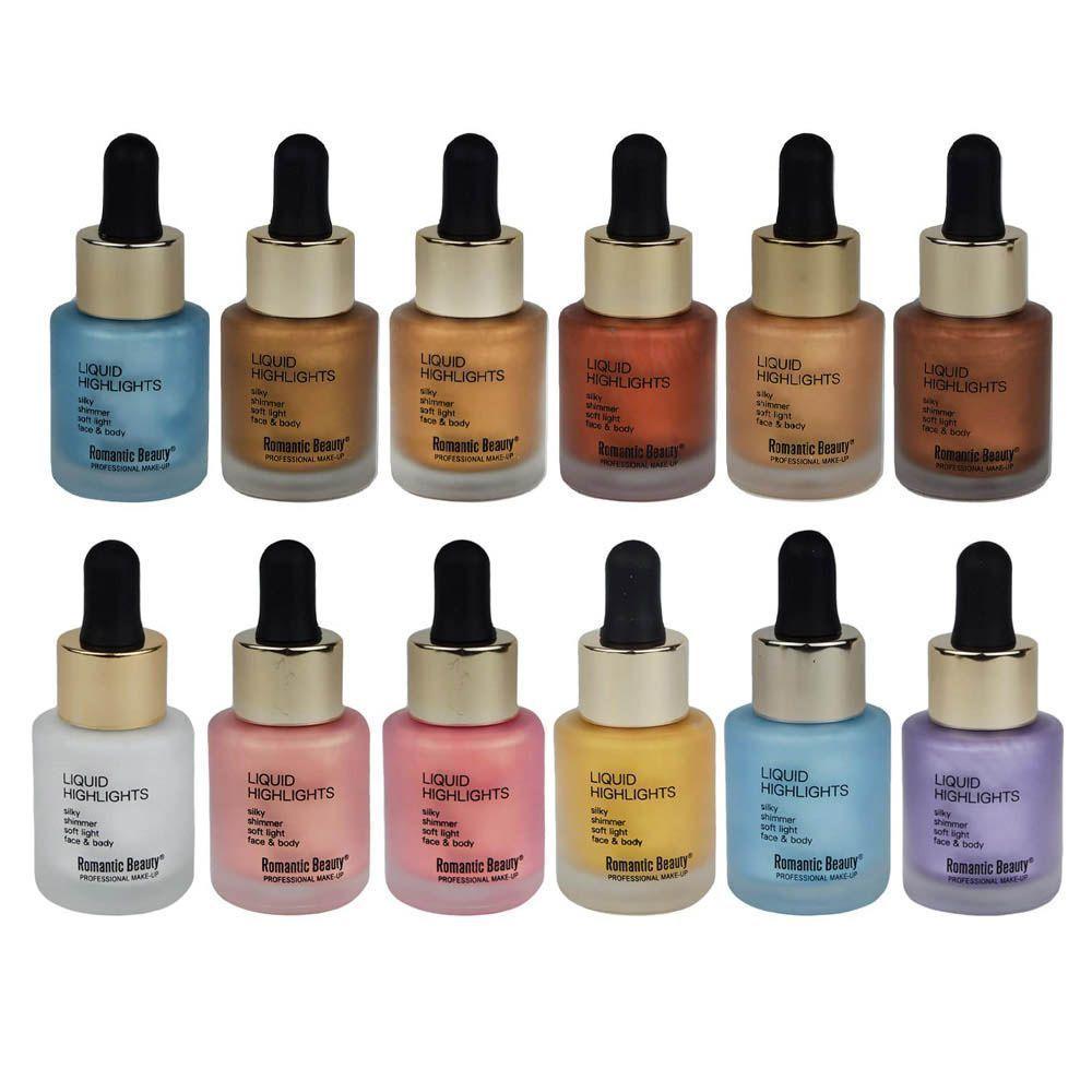 Kit 12 iluminadores líquidos brillante para Rostro y cuerpo-0