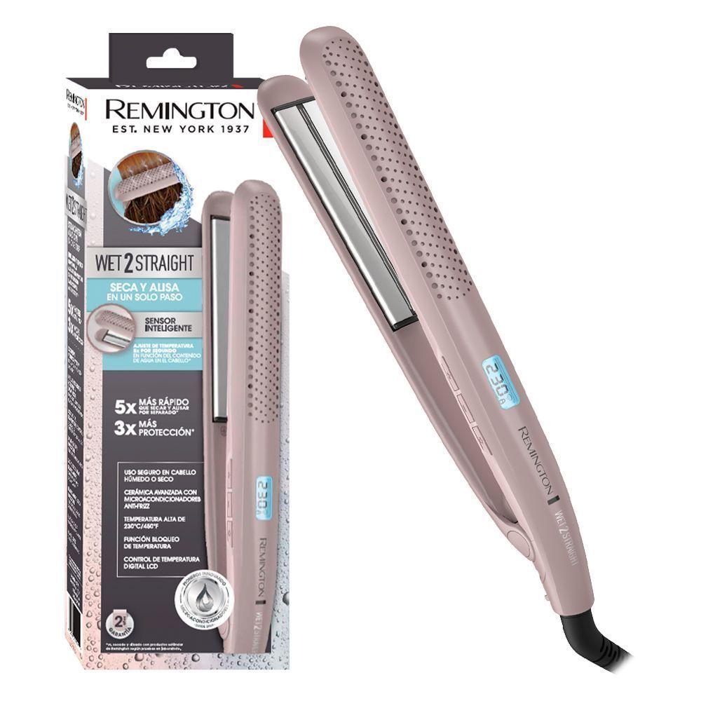 Kit plancha 2 en 1 alisa húmedo seco Remington protector térmico sin frizz-2