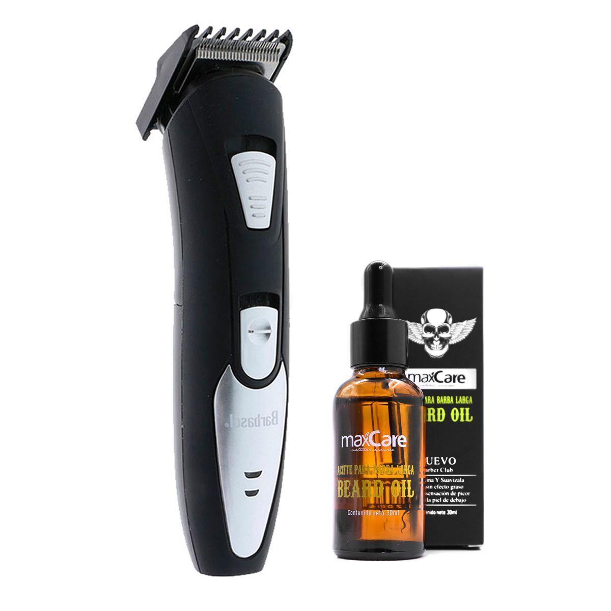Afeitadora cortadora barba USB Barbasol + aceite de barba-0