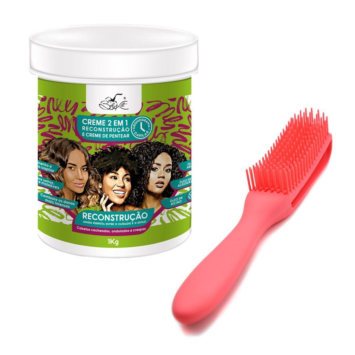 Kit mascara capilar Belkit Reconstrucción pelo crespo cepillo-0