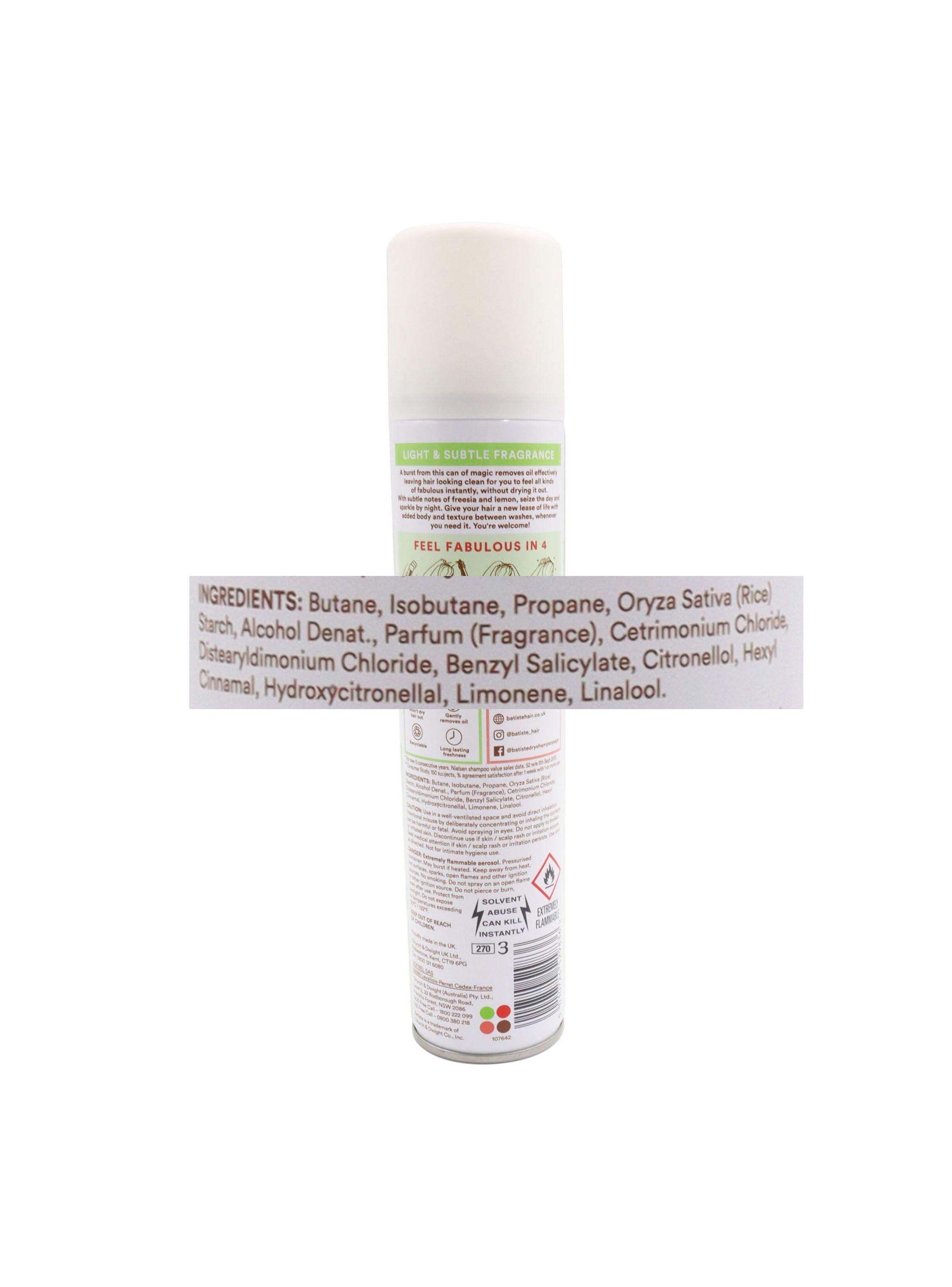 Shampoo Seco Batiste Bare 200ml elimina grasa y olor vegano-1