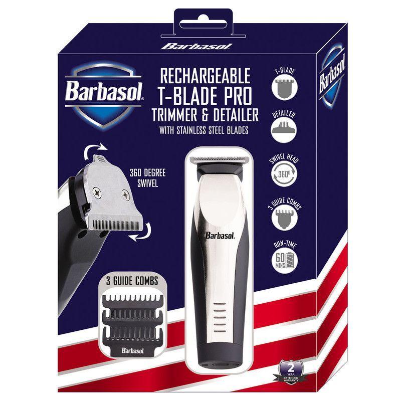 Trimmer T-Blade Cabezal giratorio profesional recargable Barbasol-0