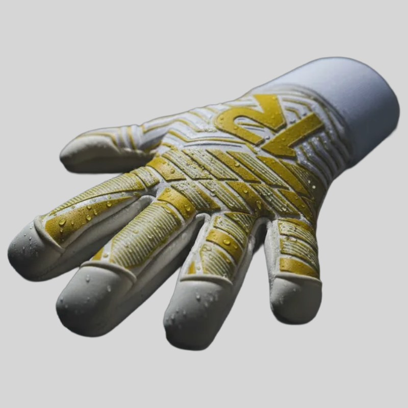 Guantes Arquero Profesional Latex Contact 4MM Aleman  Dorado Raw Goalie-2