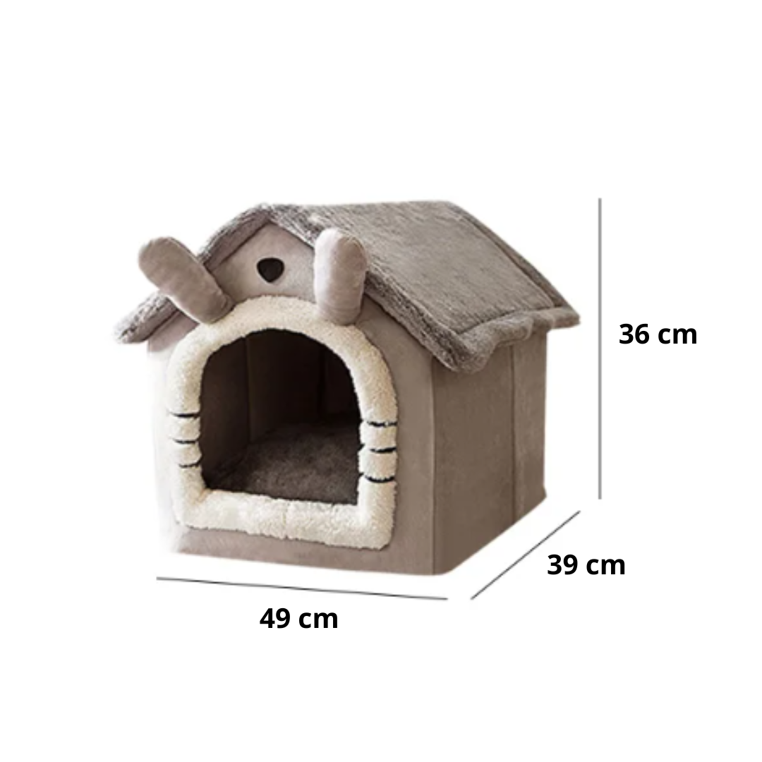 Casa Para Mascotas Calida De Interior Forrada En Felpa-6