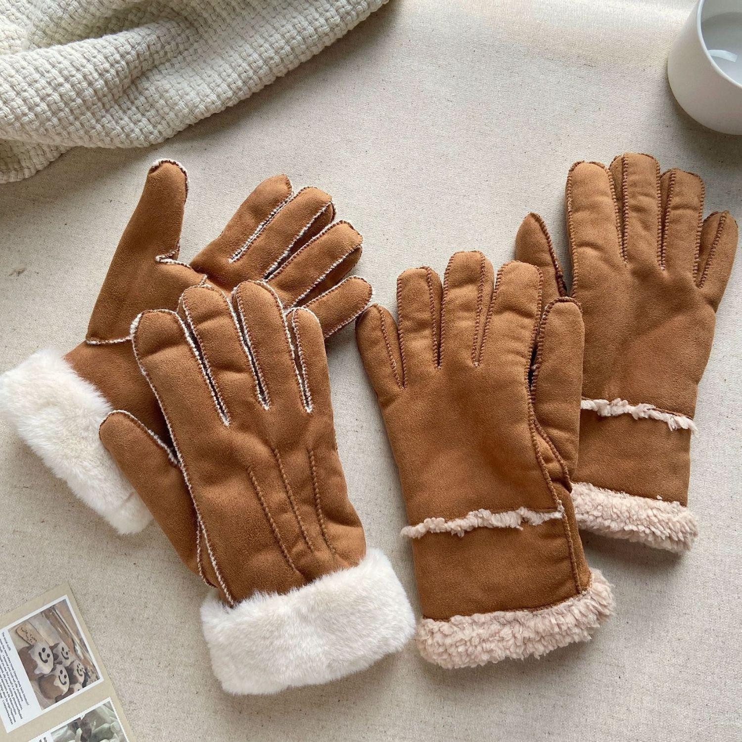 Guantes De Lana Invierno Para Mujer Cálidos Resistentes-3