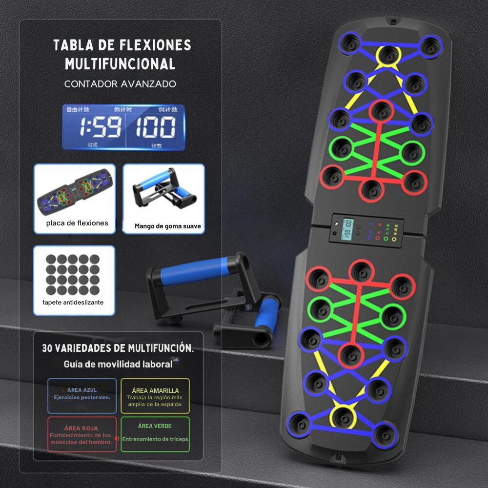 Tabla Para Flexiones Multiuso Contador Pushup Pecho Hombro Espalda-6
