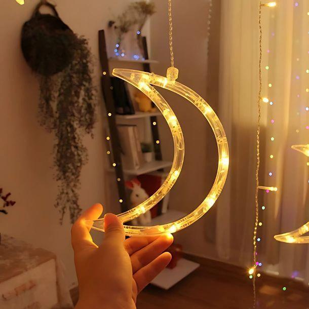 Luces Led De Cortina Guirnalda Navidad Extendible-3