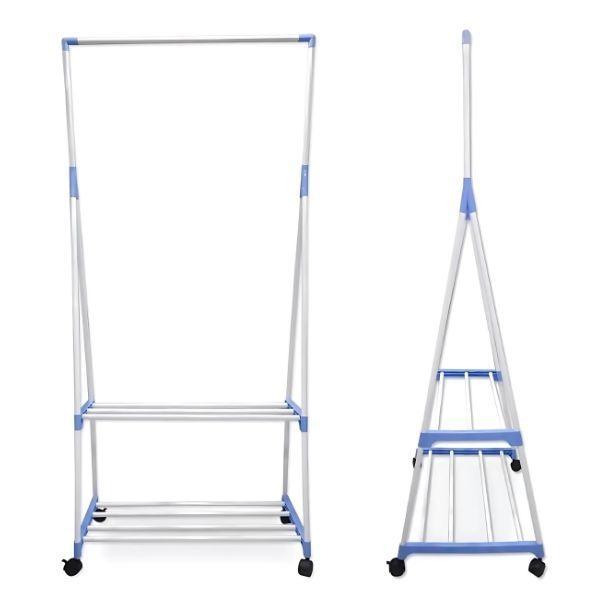 Perchero Organizador De Ropa Triangular Con Zapatero-1