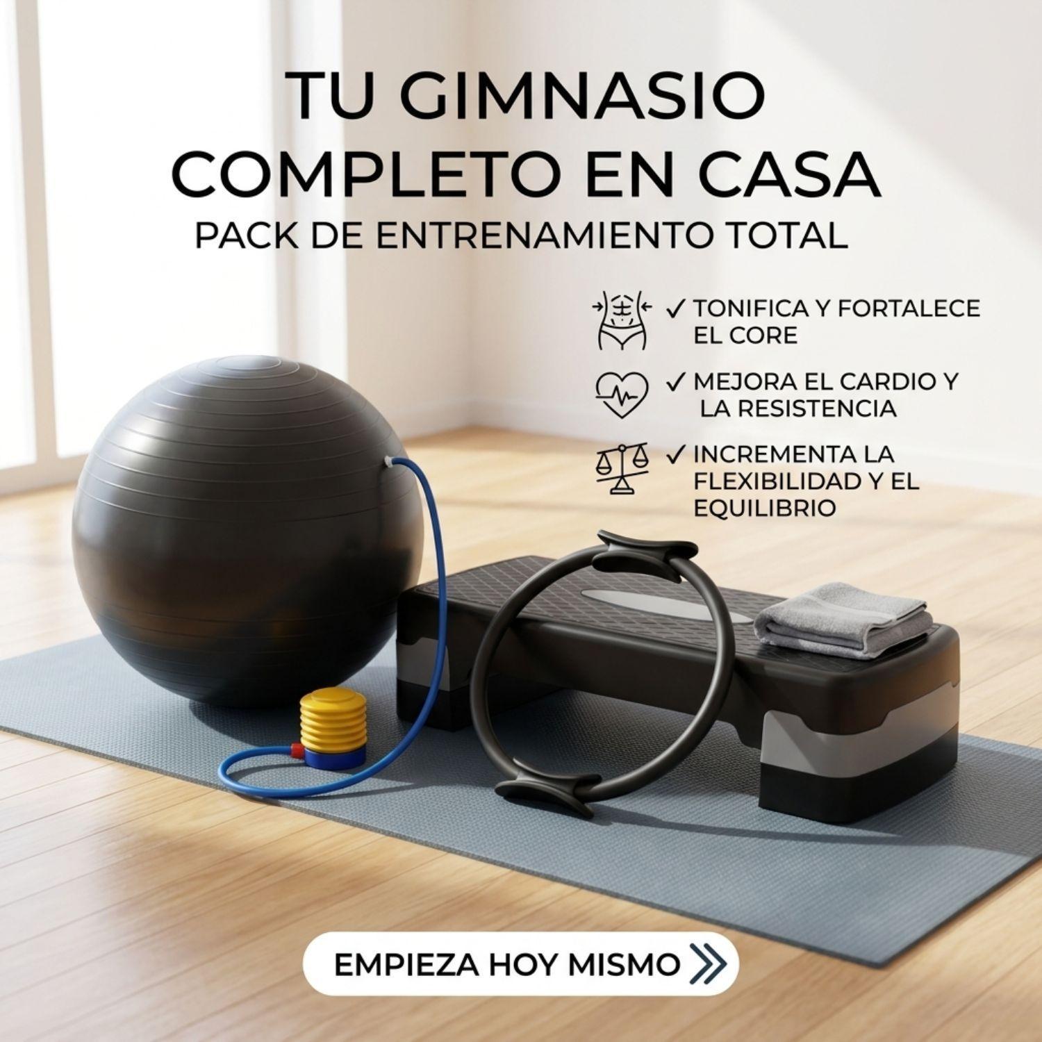 Pack Fitness 3en1 Step 2 Niveles, Anillo Y Pelota Yoga 75cm-4
