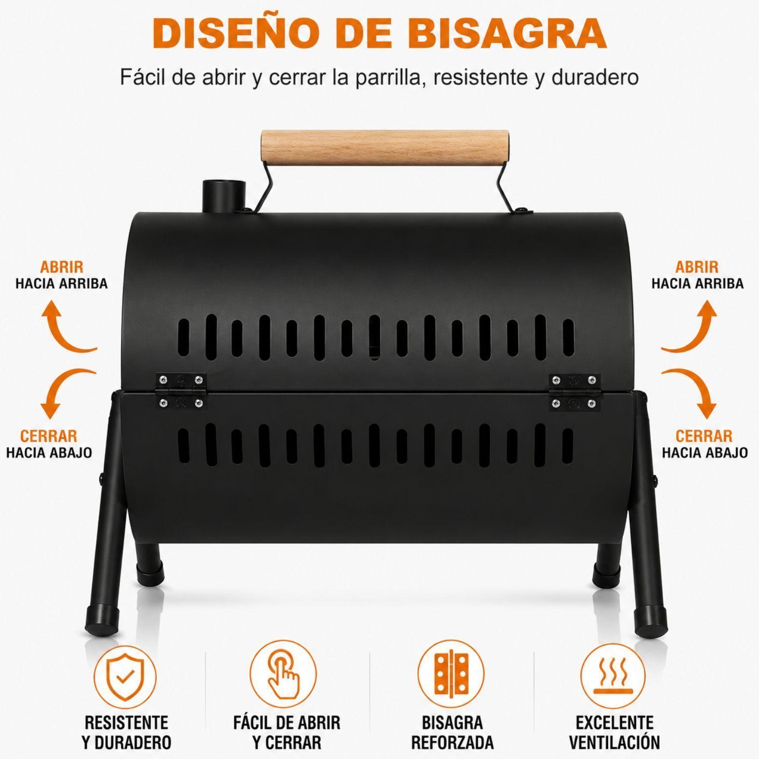 Parrilla Carbón De Mesa 2 En 1 Con Plancha Para Hornear -5