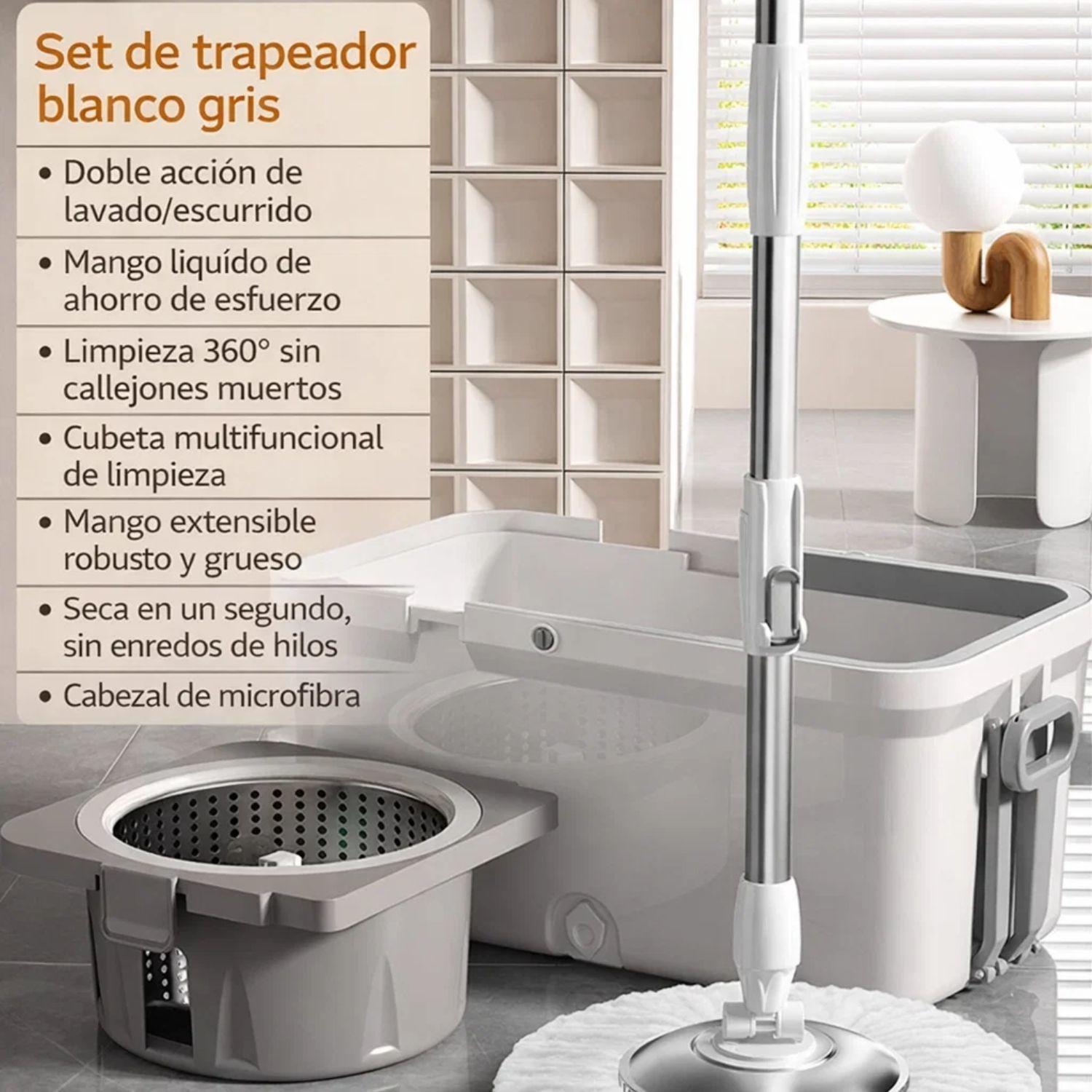Mopa Giratoria Con Balde De Acero Inoxidable -3