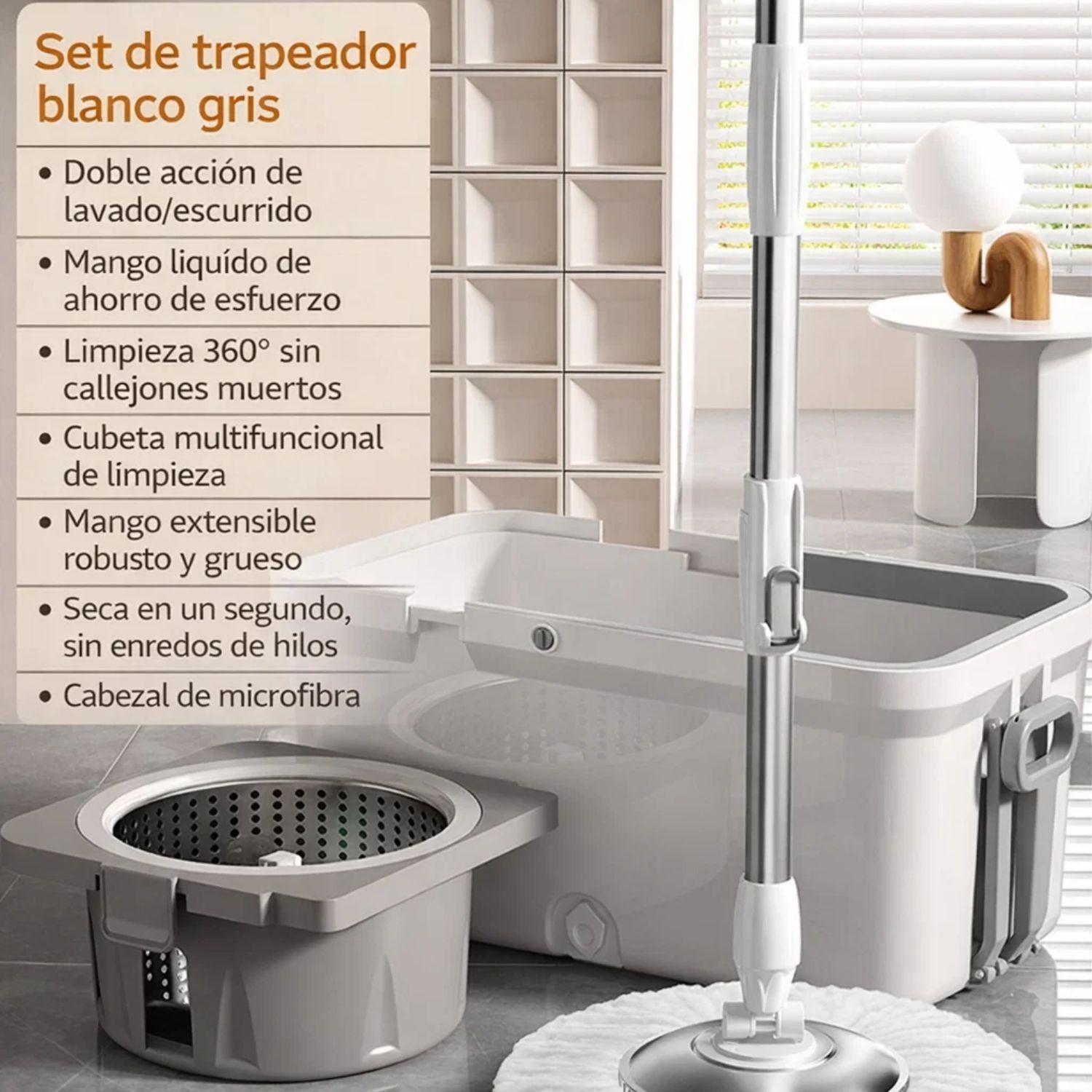 Mopa Giratoria Con Balde De Acero Inoxidable -3