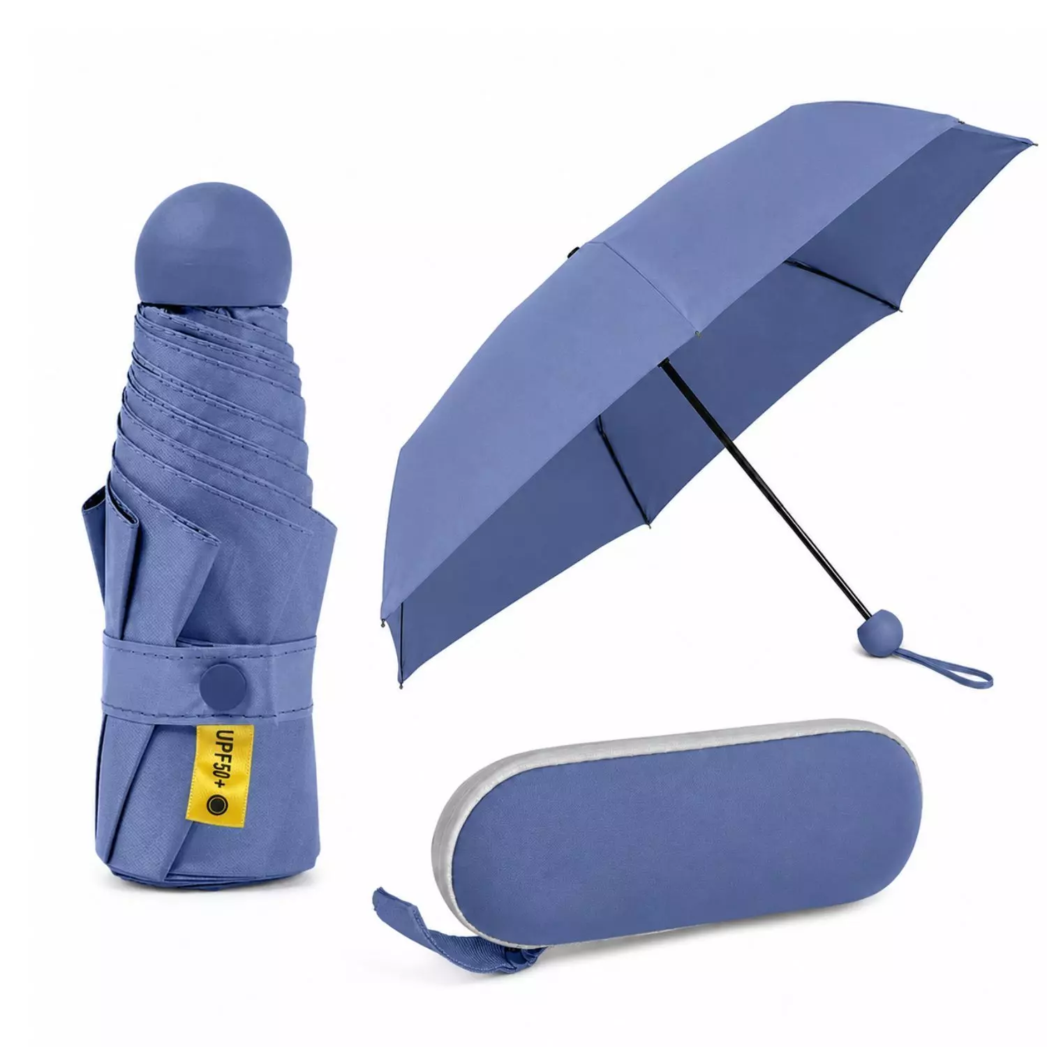 Paraguas Plegable Capsula 8 Varillas UV Resistente Ligero-0
