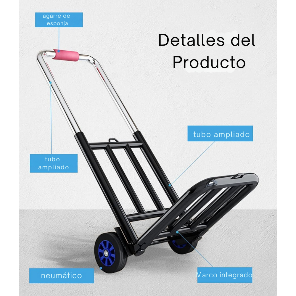 Carro De Carga Plegable Tipo Yegua 150 KG + Pulpo Elástico-4