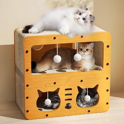 Estación de Juegos Para Gatos Cama Escondite-4