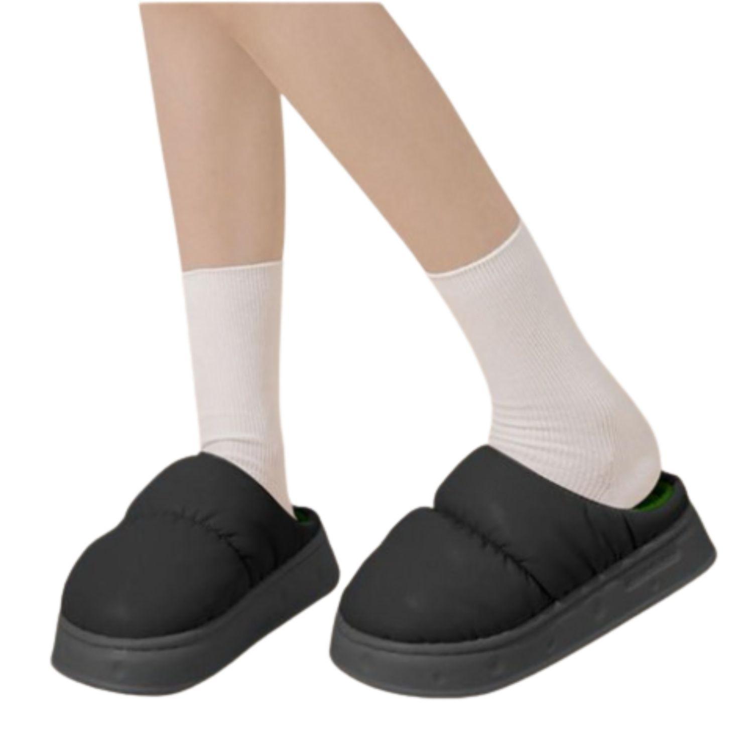 Pantuflas De Algodón Acolchadas Polar Cálidas Impermeables-2