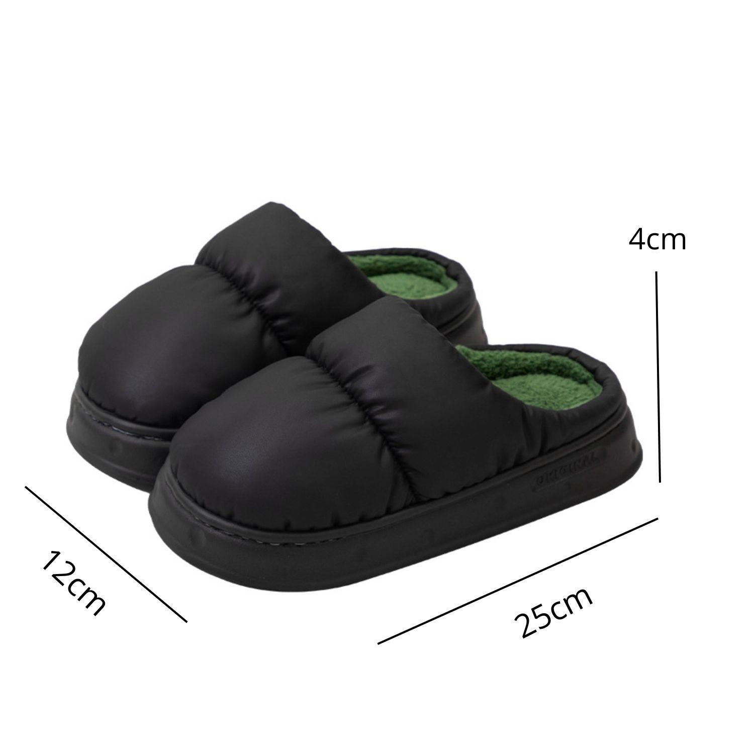 Pantuflas De Algodón Acolchadas Polar Cálidas Impermeables-3