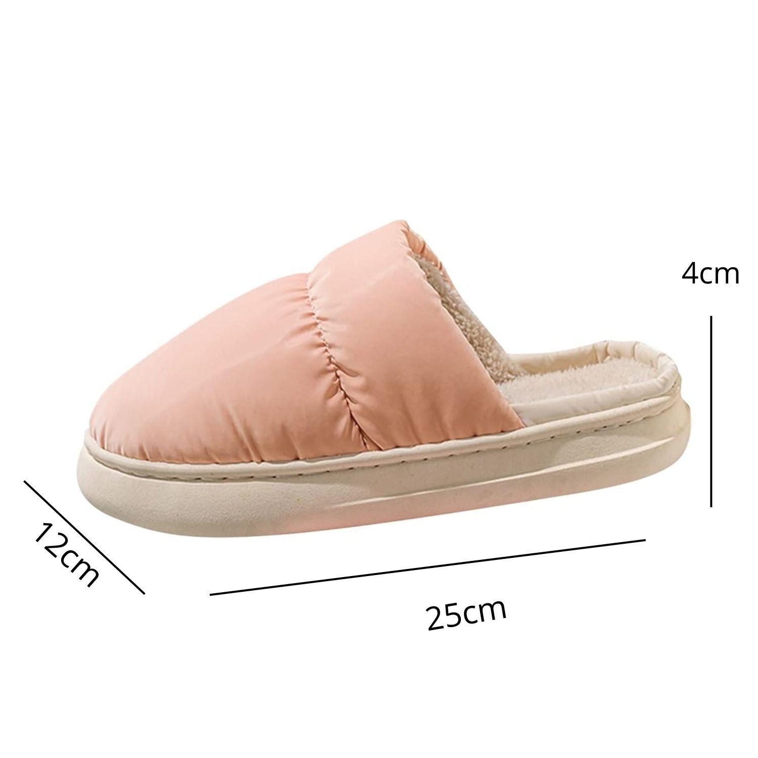 Pantuflas De Algodón Acolchadas Polar Cálidas Impermeables-2