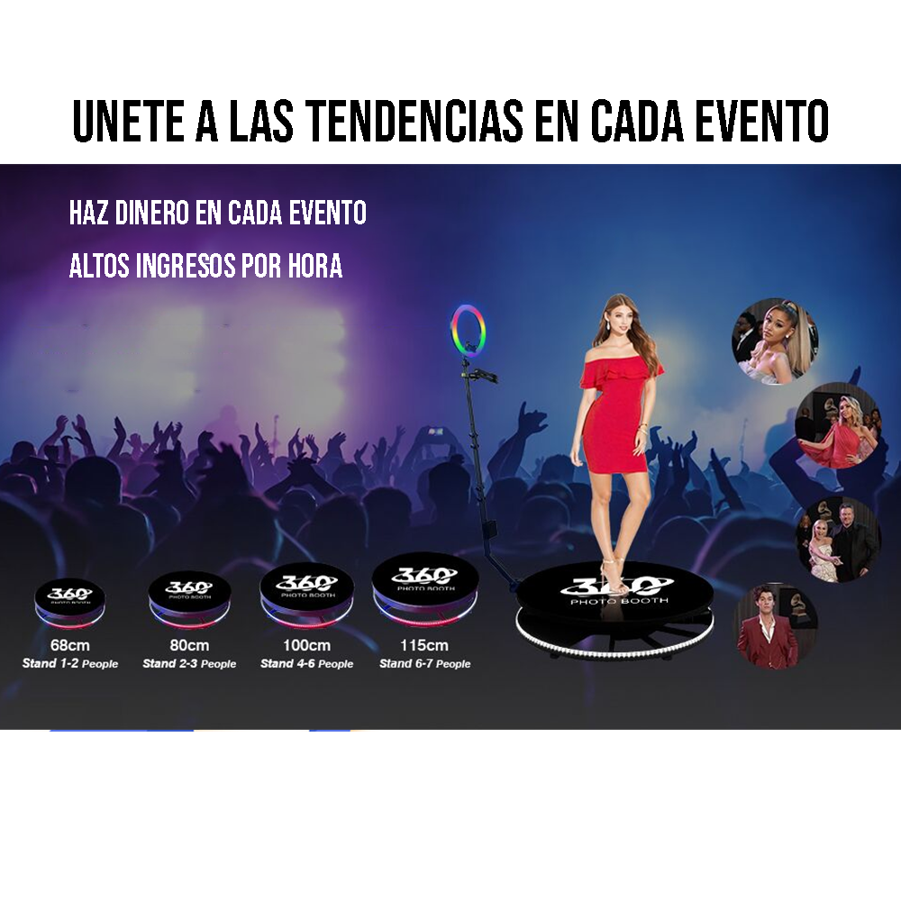Plataforma Giratoria 360 Photobooth Camara Fiestas 115cm-2
