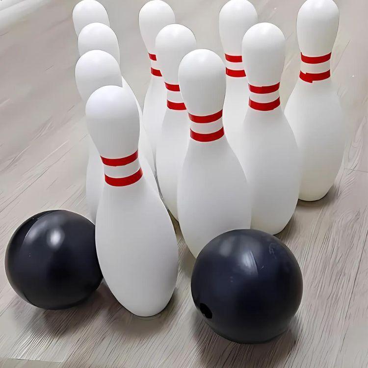 Bowling Para Niños Blanco Juguete 10 Pinos + 2 Pelotas-2