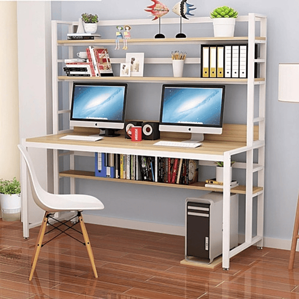 Escritorio Mesa Oficina Estudio De Madera Librero-3