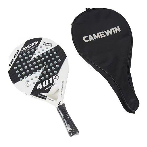 Pala Padel Carbono Híbrido 38mm Con Bolso Deporte Playa - Blanco-0