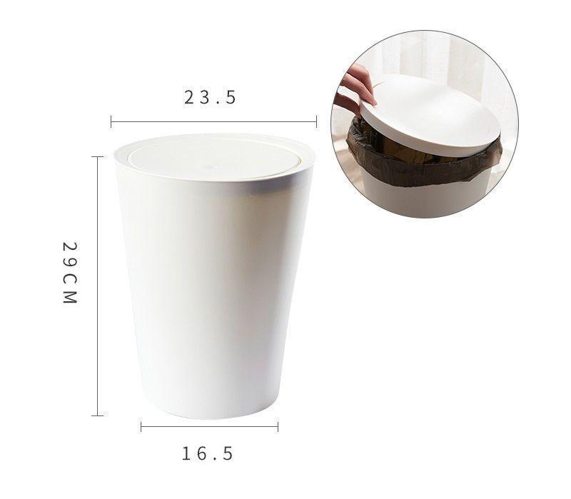 Basurero Con Tapa Para Baño Dormitorio Oficina Cocina Blanco-4