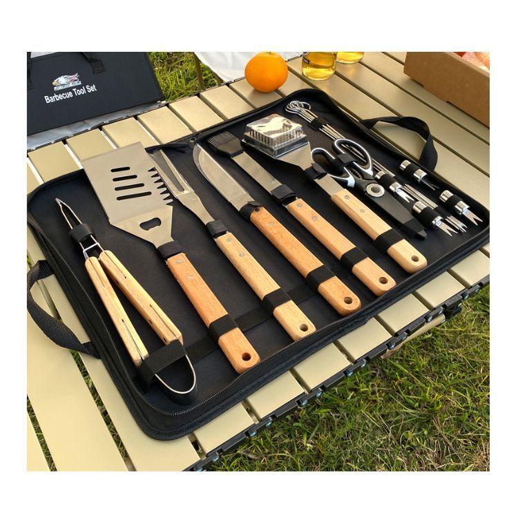 Set De 18 Piezas Utensilios Parrillero Asado Acero Inoxidable-5