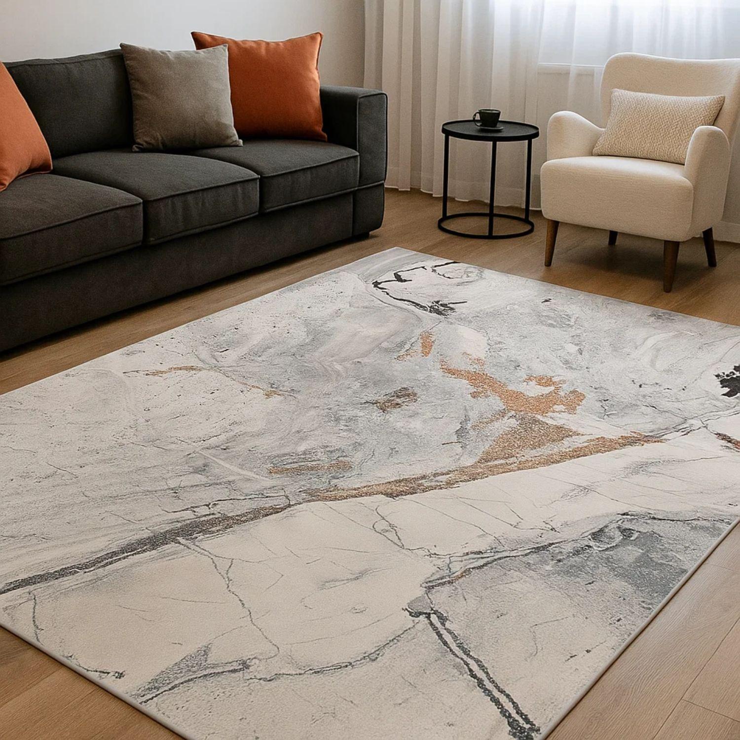 Alfombra 140x200cm Decorativa Living Estampada Terciopelo-3