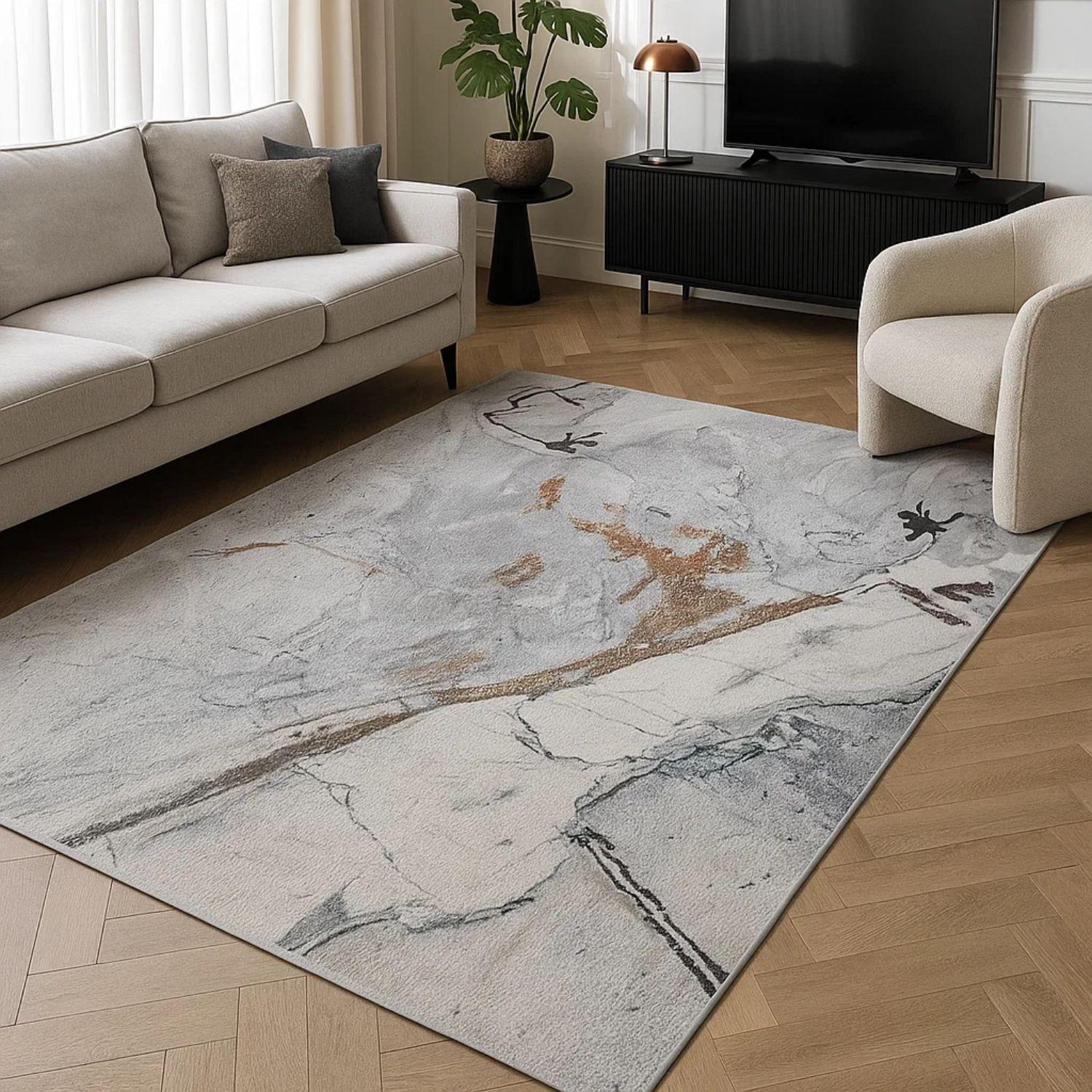 Alfombra 140x200cm Decorativa Living Estampada Terciopelo-4