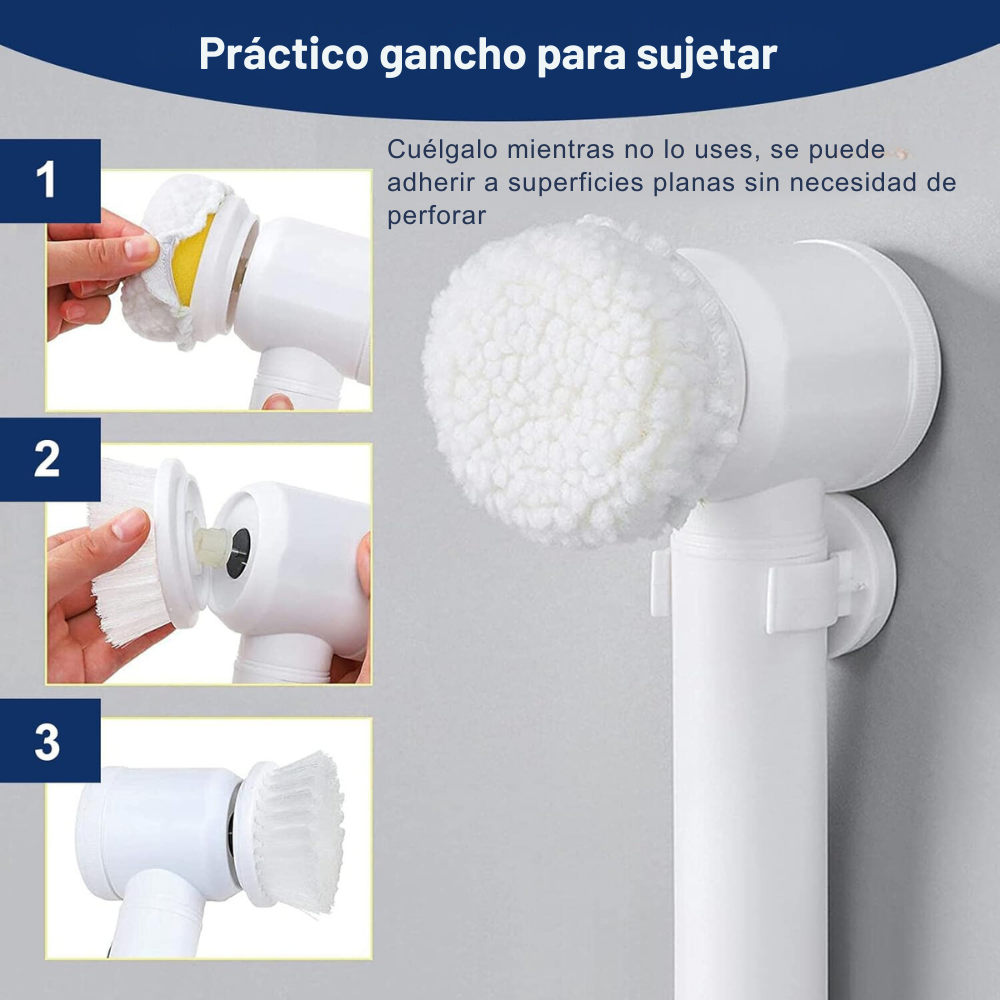 Cepillo De Limpieza Lavaloza Eléctrico Recargable USB 3 en 1-3