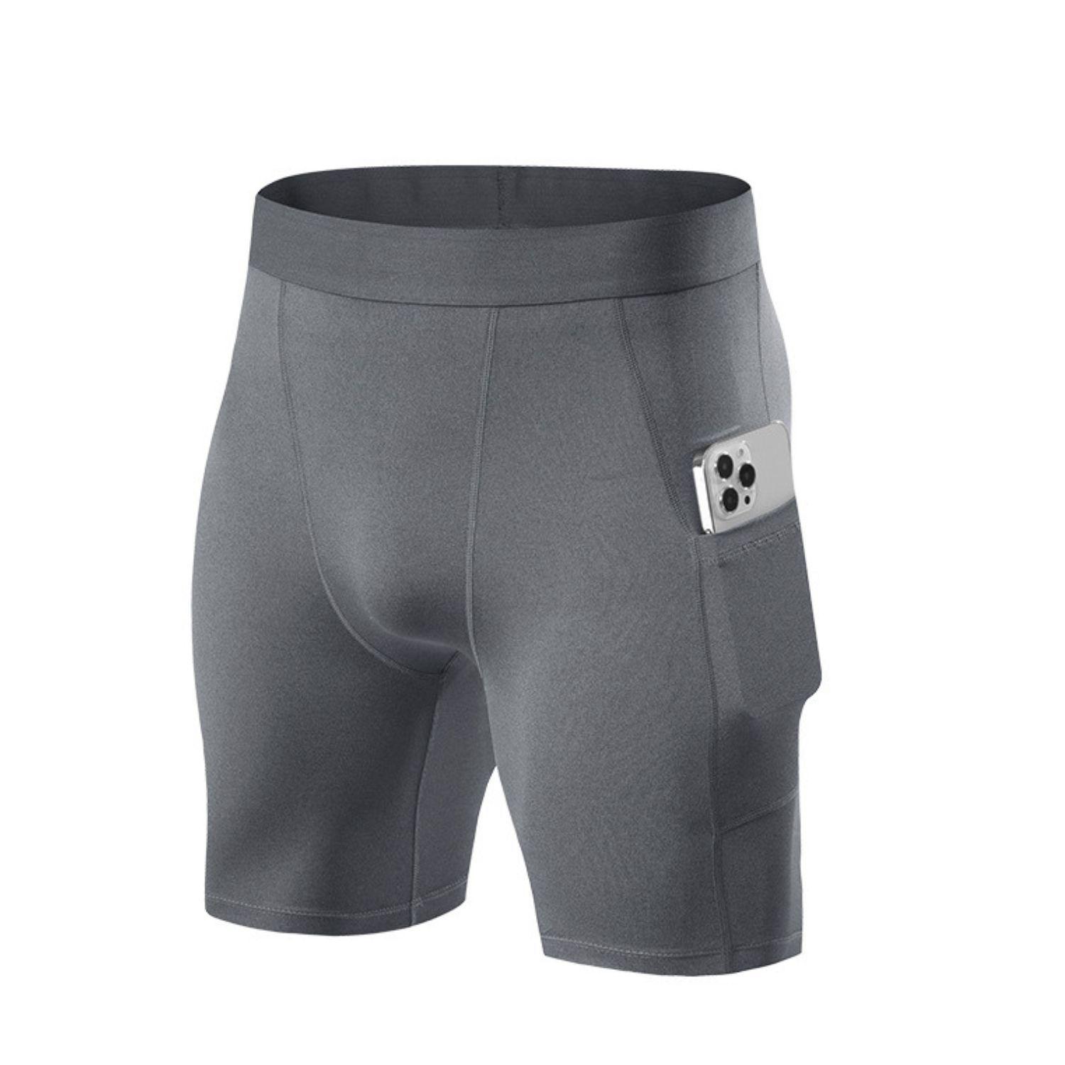 Short Deportivo Calza Hombre Gimnasio Licra Con Bolsillo-0