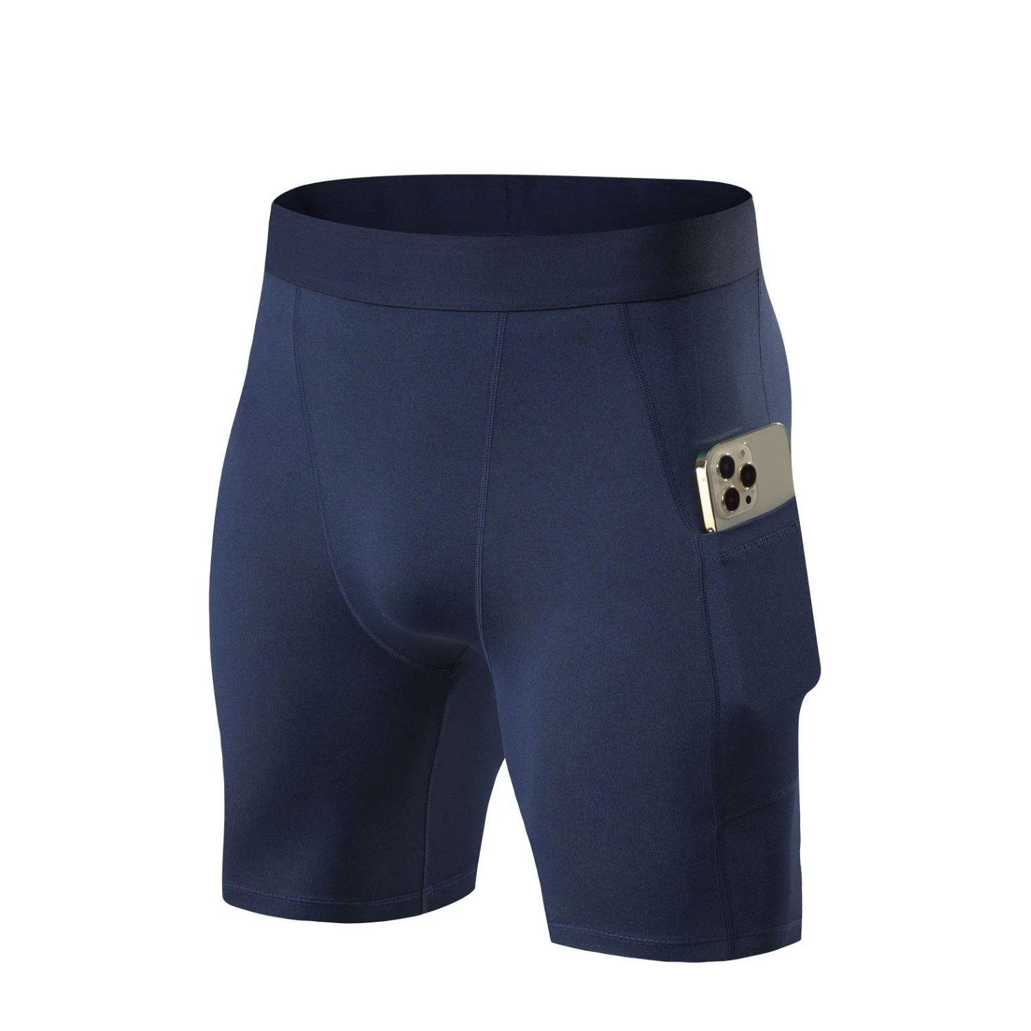 Short Deportivo Calza Hombre Gimnasio Licra Con Bolsillo-0