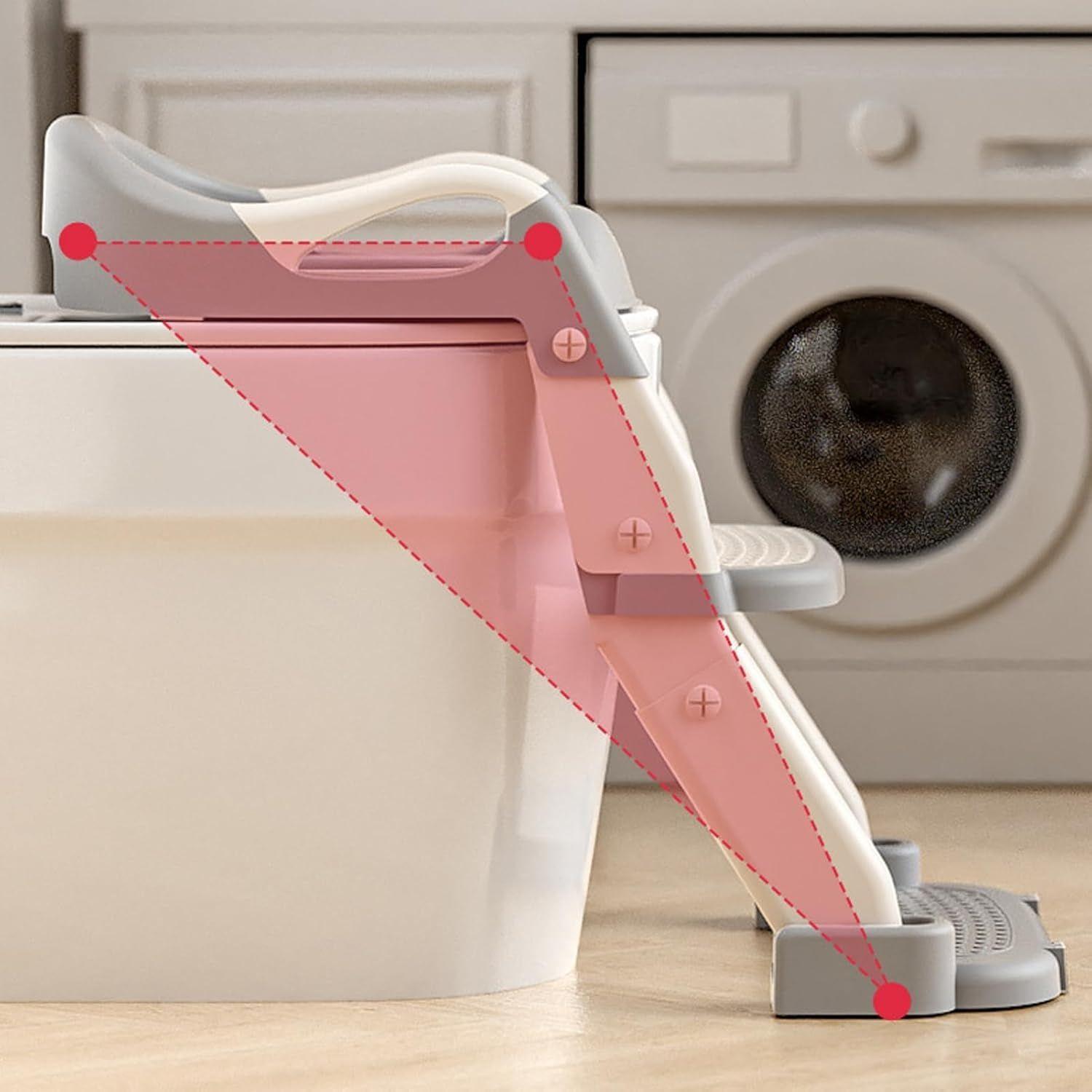 Inodoro Portátil Infantil con Escalón Asistente para Baño-2