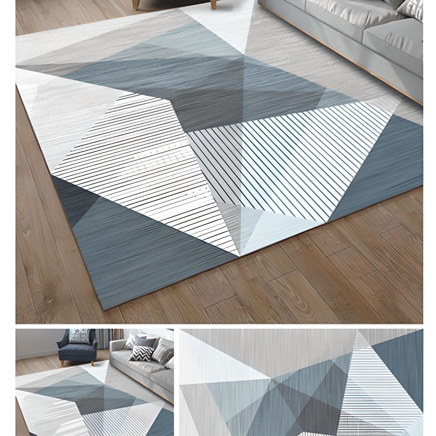 Alfombra Mediana 3d Moderna Para Living Hogar 120 X 160 Cm-2