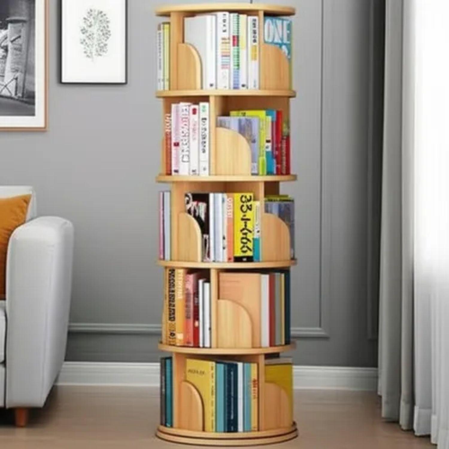 Biblioteca Giratoria 46x46x157 Librero Estante Circular-2