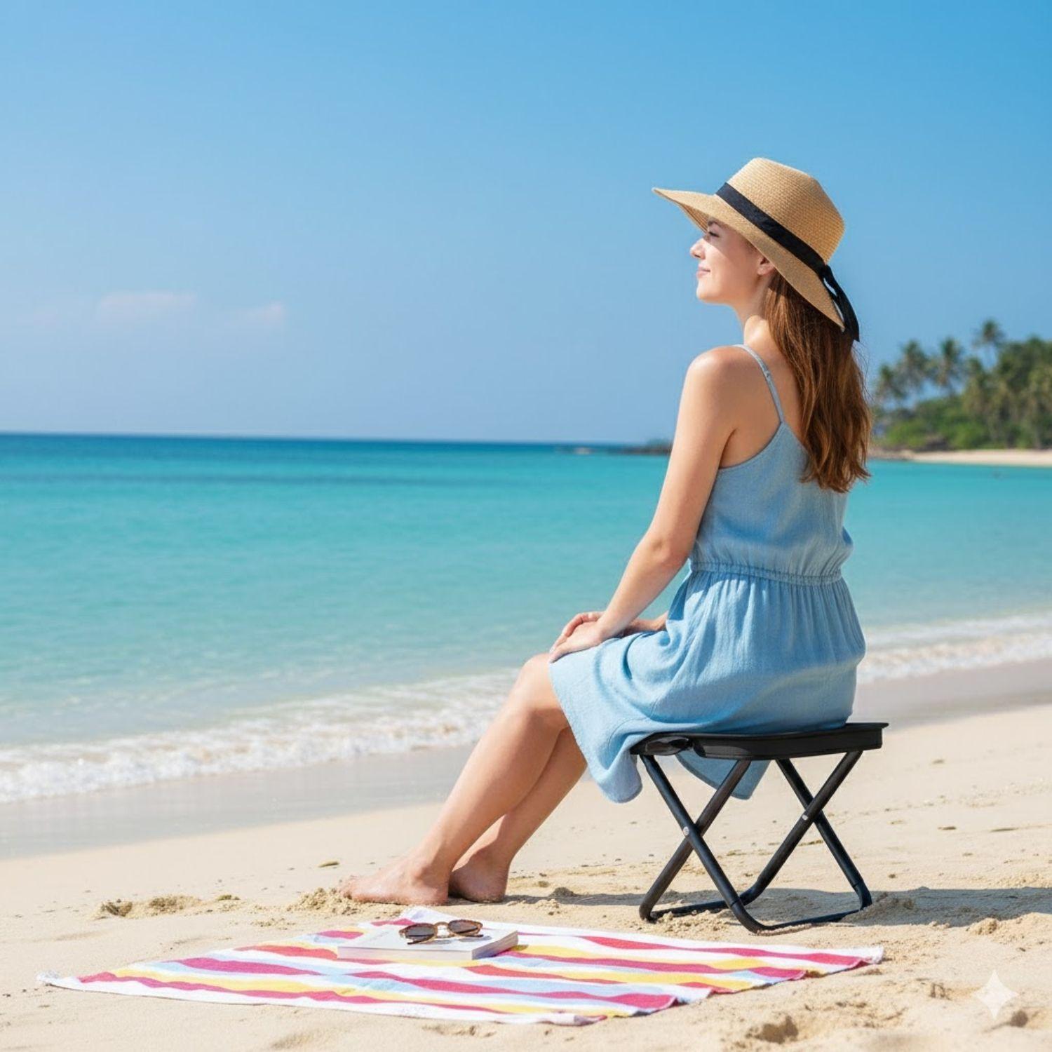 Silla Plegable para Exterior Portátil Cómoda y Fácil de Llevar-2